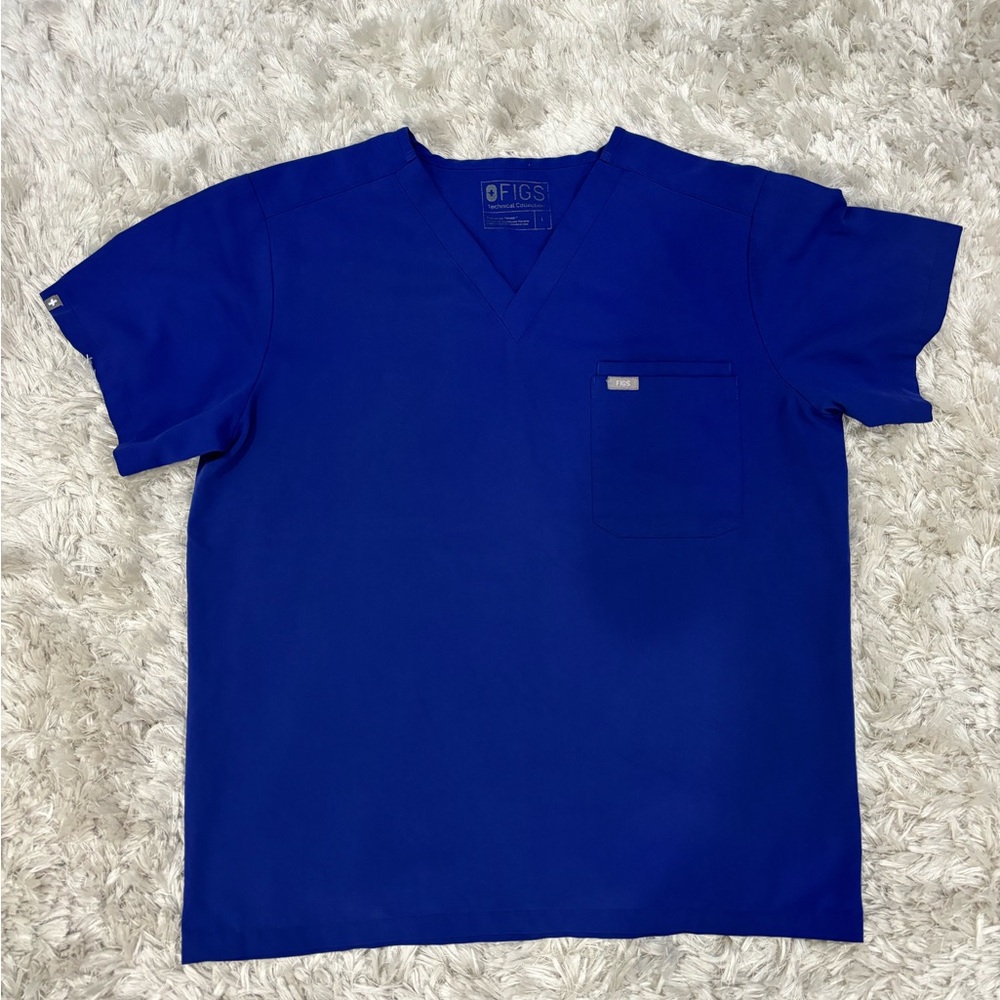 Large Men’s Figs Blue Scrub Top